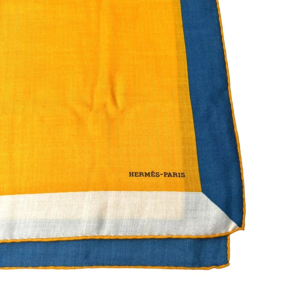 Hermes Yellow Cashmere Shawl - Picture 3 of 5
